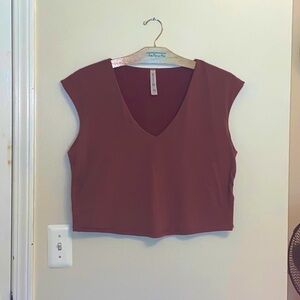 Athleta Crop Tee with Shelf-Bra, 1X